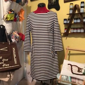 Eliza J Nautical Navy Striped Shift Dress